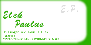 elek paulus business card